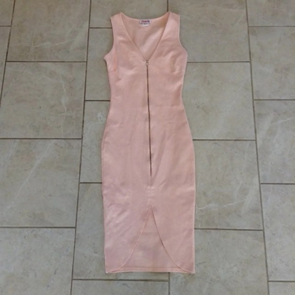 Madrag USA Vintage Baby Pink Midi Dress
